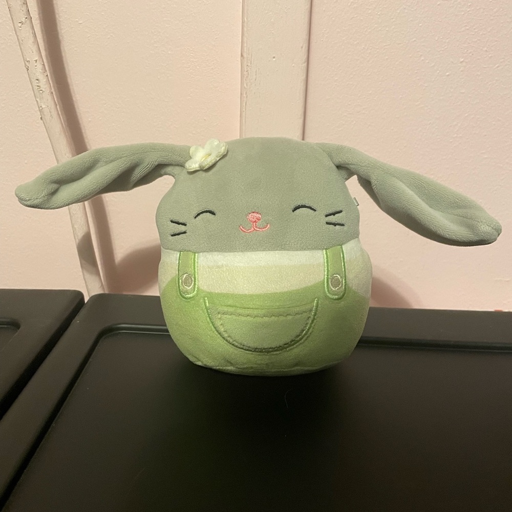 Squishmallow Easter Blake the Bunny in Overalls 5 inch Flower Plush